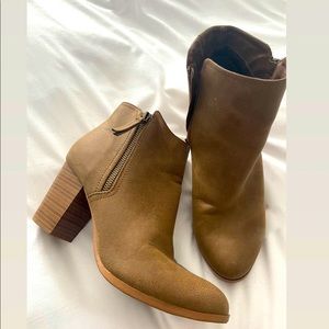 Beige Heeled Boots - Size 9